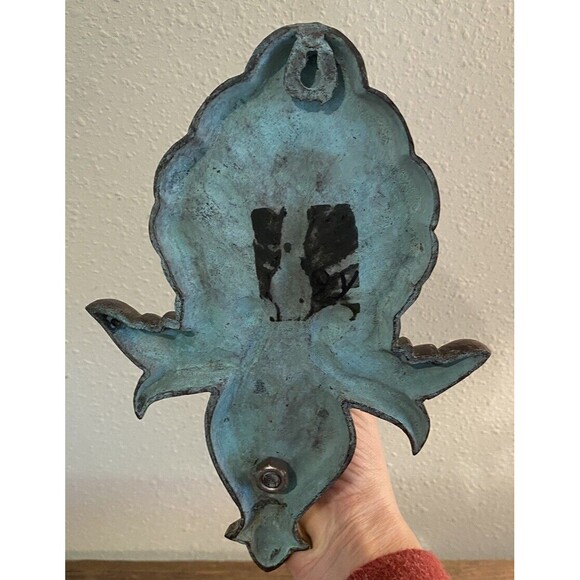 Vintage Set of 2 Metal Single Candle Wall Sconces Used Item - Picture 7 of 10